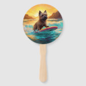 Cairn Terrier Beach Surfmalerei Fächer (Vorderseite)