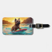 Cairn Terrier Beach Surfmalerei Gepäckanhänger (Vorderseite horizontal)