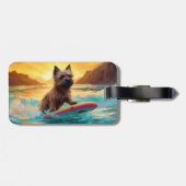 Cairn Terrier Beach Surfmalerei Gepäckanhänger (Rückseite horizontal)