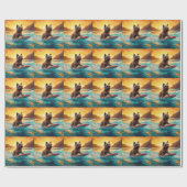 Cairn Terrier Beach Surfmalerei Geschenkpapier (Flach)