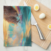 Cairn Terrier Beach Surfmalerei Geschirrtuch (Viertel Falte)