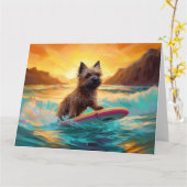 Cairn Terrier Beach Surfmalerei Karte (Gelbe Blume)