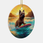Cairn Terrier Beach Surfmalerei Keramik Ornament (Rechts)