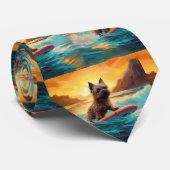 Cairn Terrier Beach Surfmalerei Krawatte (Gerollt)
