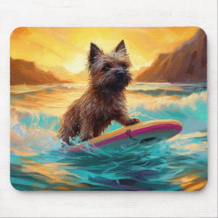 Cairn Terrier Beach Surfmalerei Mousepad