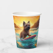 Cairn Terrier Beach Surfmalerei Pappbecher (Rückseite)