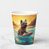 Cairn Terrier Beach Surfmalerei Pappbecher (Vorderseite)