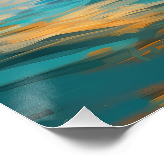 Cairn Terrier Beach Surfmalerei Poster (Ecke)