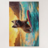 Cairn Terrier Beach Surfmalerei Puzzle (Vertikal)