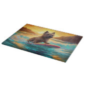 Cairn Terrier Beach Surfmalerei Schneidebrett (Ecke)