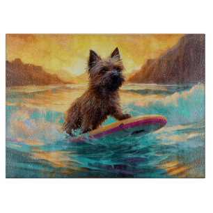 Cairn Terrier Beach Surfmalerei Schneidebrett