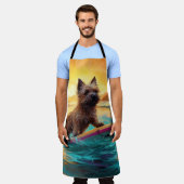 Cairn Terrier Beach Surfmalerei Schürze (Getragen)
