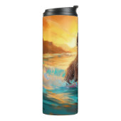 Cairn Terrier Beach Surfmalerei Thermosbecher (Nach links gedreht)