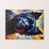Cairn Terrier Black Dog Akryllischer Druckhund Lov Puzzle (Horizontal)