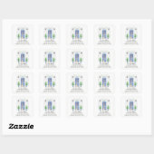 Cairn Terrier Blue Dose New Address Label Aufklebe Quadratischer Aufkleber (Blatt)