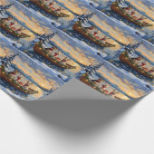 Cairn Terrier Christmas Boat Holiday Geschenkpapier (Ecke)