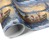 Cairn Terrier Christmas Boat Holiday Geschenkpapier (Rolleneckpunkt)