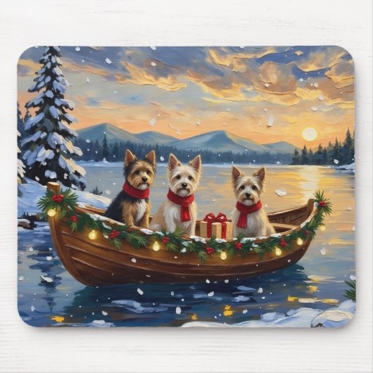 Cairn Terrier Christmas Boat Holiday Mousepad (Vorne)