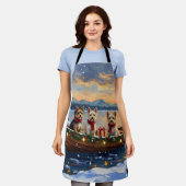 Cairn Terrier Christmas Boat Holiday Schürze (Getragen)