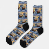 Cairn Terrier Christmas Boat Holiday Socken (Linkes Detail)