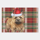 Cairn Terrier Christmas Dog Red Green Kariert Geschenkpapier Set (Vorderseite 3)