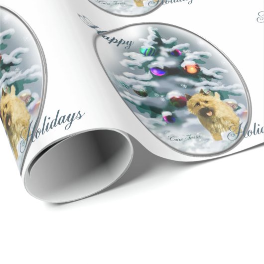 Cairn Terrier Christmas Geschenkpapier (Rolleneckpunkt)