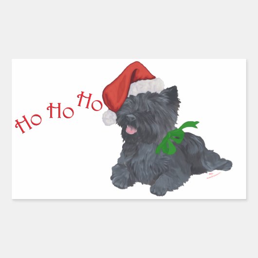 Cairn Terrier Christmas Rechteckiger Aufkleber (Vorderseite)
