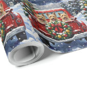Cairn Terrier Christmas Red Truck Holiday Geschenkpapier (Rolleneckpunkt)