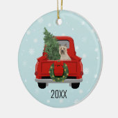 Cairn Terrier Christmas Red Truck Holiday Keramik Ornament (Links)