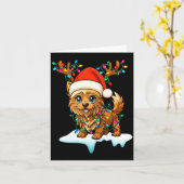 Cairn Terrier Christmas Santa Hat Reindeer Lights Karte (Gelbe Blume)