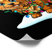 Cairn Terrier Christmas Santa Hat Reindeer Lights  Poster (Ecke)