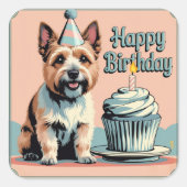 Cairn Terrier Colorful Quadratischer Aufkleber (Vorderseite)