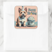 Cairn Terrier Colorful Quadratischer Aufkleber (Tasche)