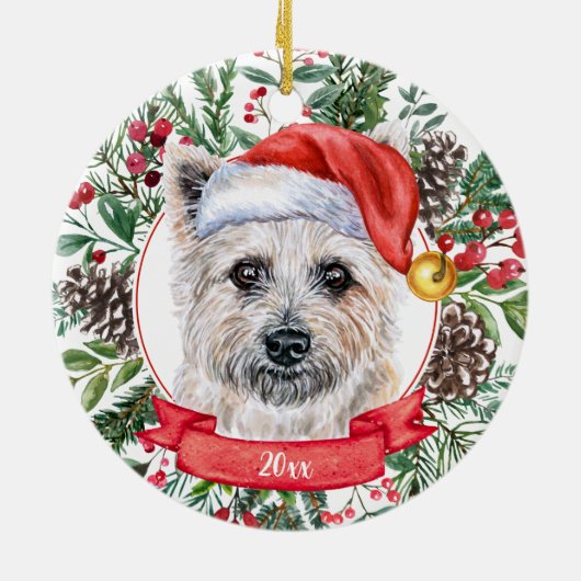 Cairn Terrier Custom Santa Dog Weihnachtsschmuck (Hinten)