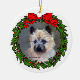 Cairn Terrier Dog Art by Glenda S. Harlan Keramik Ornament
