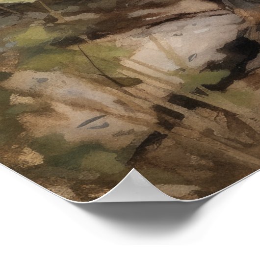 Cairn Terrier Dog Art Print Poster (Ecke)