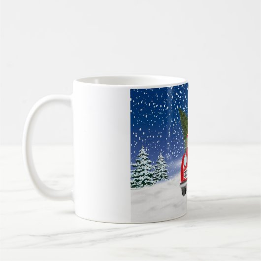 Cairn Terrier Dog Autofahrer im Schnee Weihnachten Kaffeetasse (Links)