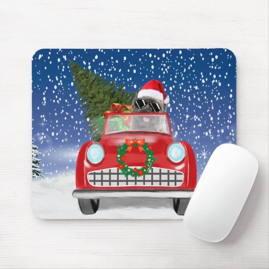Cairn Terrier Dog Autofahrer im Schnee Weihnachten Mousepad (Mit Mouse)