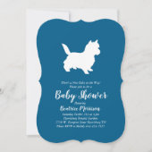Cairn Terrier Dog Baby Shower Blue Boy Einladung (Vorderseite)
