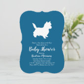 Cairn Terrier Dog Baby Shower Blue Boy Einladung (Stehend Vorderseite)