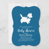 Cairn Terrier Dog Baby Shower Blue Boy Einladung (Vorderseite)
