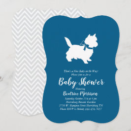 Cairn Terrier Dog Baby Shower Blue Boy Einladung