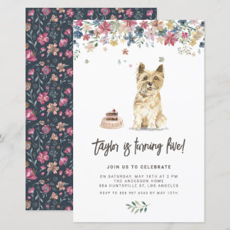 Cairn Terrier Dog Birthday Einladung