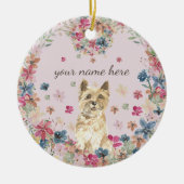 Cairn Terrier Dog Blume Keramik Ornament (Vorne)