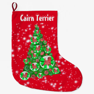 Cairn Terrier Dog Christmas Big Tree Dekoration Rd Großer Weihnachtsstrumpf