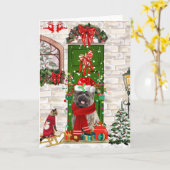 Cairn Terrier Dog Christmas Karte (Gelbe Blume)