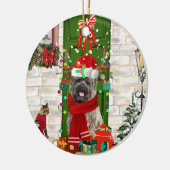 Cairn Terrier Dog Christmas Keramik Ornament (Links)