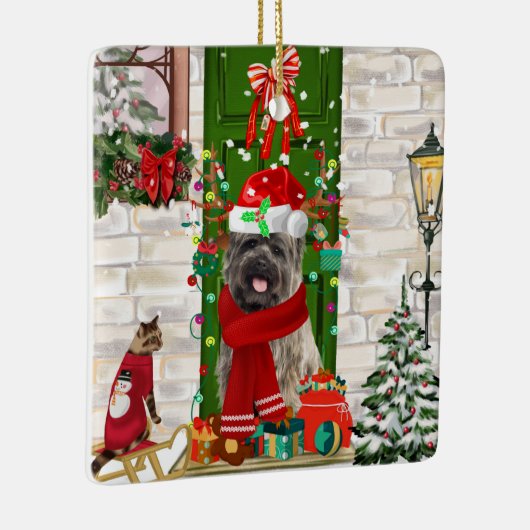 Cairn Terrier Dog Christmas Keramikornament (Rechts)