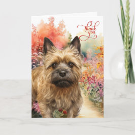 Cairn Terrier Dog Colorful Garden Path Dankeskarte