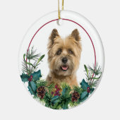 Cairn Terrier Dog Evergreen Kreath Keramik Ornament (Links)